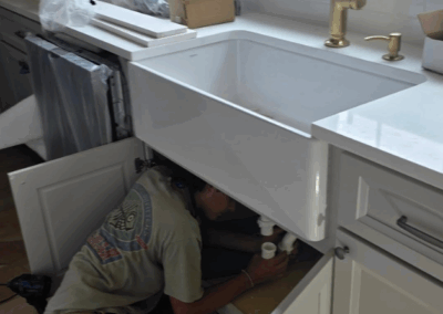 farmhouse sink installation