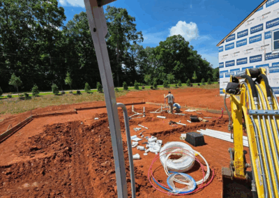new construction installing sewer system